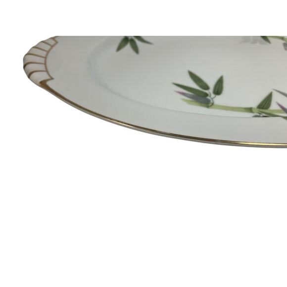 Vintage Narumi 12.75" Platter Oval Serving Spring Bamboo Japan 1950s 24K Gold - Picture 4 of 8